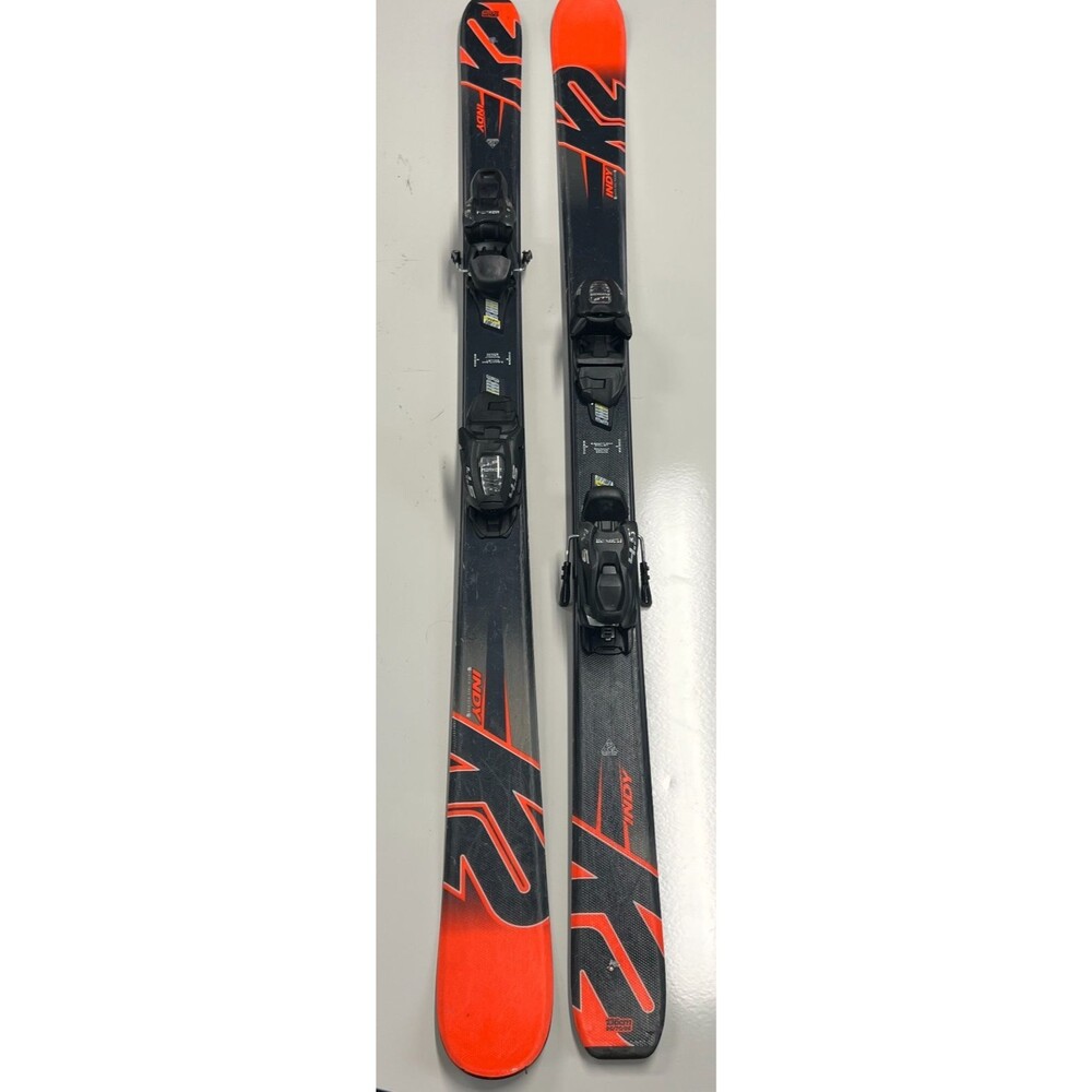 K2 Indy 136cm Junior Skis w/ Marker 4.5 Bindings Youth All Mountain Red Black